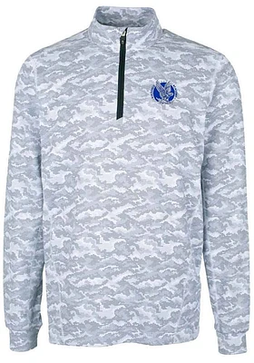 Cutter and Buck Air Force Falcons Mens Charcoal Traverse Camo Print Stretch Long Sleeve Qtr Zip ..