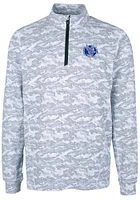 Cutter and Buck Air Force Falcons Mens Charcoal Traverse Camo Print Stretch Long Sleeve Qtr Zip ..