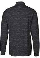 Cutter and Buck Cincinnati Bearcats Mens Black Traverse Camo Print Stretch Long Sleeve Qtr Zip P..