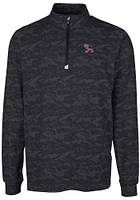 Cutter and Buck Clemson Tigers Mens Black Traverse Camo Print Stretch Long Sleeve Qtr Zip Pullov..