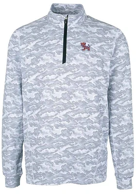 Cutter and Buck Clemson Tigers Mens Charcoal Vault Traverse Camo Long Sleeve Qtr Zip Pullover