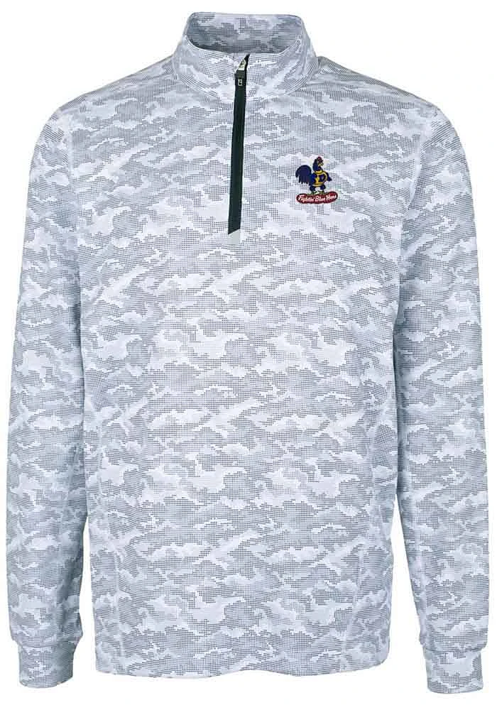 Cutter and Buck Delaware Fightin' Blue Hens Mens Charcoal Traverse Camo Print Stretch Long Sleev..