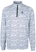 Cutter and Buck Fresno State Bulldogs Mens Charcoal Vault Traverse Camo Long Sleeve Qtr Zip Pull..