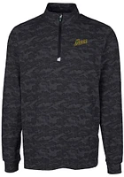 Cutter and Buck George Mason University Mens Black Traverse Camo Print Stretch Long Sleeve Qtr Z..