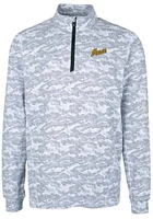 Cutter and Buck George Mason University Mens Charcoal Vault Traverse Camo Long Sleeve Qtr Zip Pu..