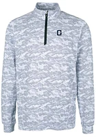 Cutter and Buck Georgetown Hoyas Mens Charcoal Vault Traverse Camo Long Sleeve Qtr Zip Pullover