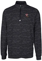 Cutter and Buck Louisville Cardinals Mens Black Traverse Camo Print Stretch Long Sleeve Qtr Zip ..