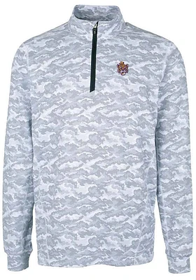 Cutter and Buck LSU Tigers Mens Charcoal Vault Traverse Camo Long Sleeve Qtr Zip Pullover
