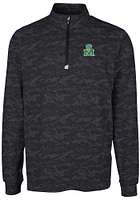 Cutter and Buck Marshall Thundering Herd Mens Black Traverse Camo Print Stretch Long Sleeve Qtr ..