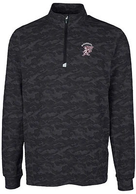 Cutter and Buck Mississippi State Bulldogs Mens Black Traverse Camo Print Stretch Long Sleeve Qt..
