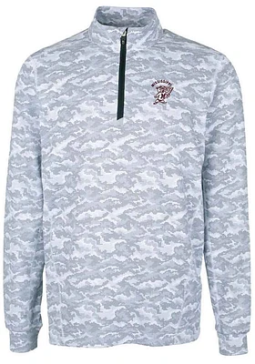 Cutter and Buck Mississippi State Bulldogs Mens Charcoal Vault Traverse Camo Long Sleeve Qtr Zip..