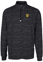 Cutter and Buck Missouri Tigers Mens Black Traverse Camo Print Stretch Long Sleeve Qtr Zip Pullove..
