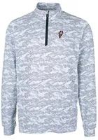 Cutter and Buck Ohio State Buckeyes Mens Charcoal Vault Traverse Camo Long Sleeve 1/4 Zip Pullov..