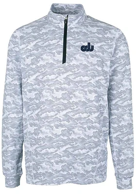 Cutter and Buck Old Dominion Monarchs Mens Charcoal Traverse Camo Print Stretch Long Sleeve Qtr ..