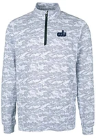 Cutter and Buck Old Dominion Monarchs Mens Charcoal Traverse Camo Print Stretch Long Sleeve Qtr ..