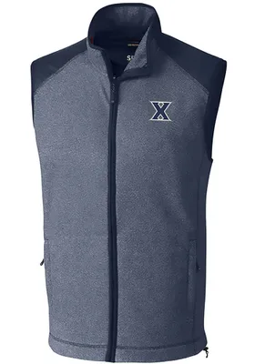 Cutter and Buck Xavier Musketeers Mens Navy Blue Cedar Park Sleeveless Jacket