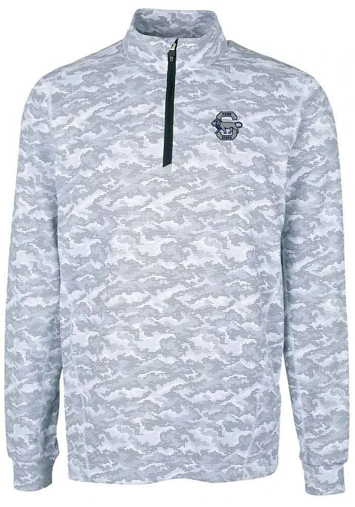 Mens Penn State Nittany Lions Charcoal Cutter and Buck Vault Traverse Camo Qtr Zip Pullover