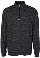 Cutter and Buck Southern Illinois Salukis Mens Black Traverse Camo Print Stretch Long Sleeve Qtr..