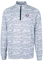 Cutter and Buck TCU Horned Frogs Mens Charcoal Vault Traverse Camo Long Sleeve Qtr Zip Pullover