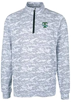 Cutter and Buck Tulane Green Wave Mens Charcoal Vault Traverse Camo Long Sleeve Qtr Zip Pullover