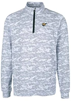 Cutter and Buck West Virginia Mountaineers Mens Charcoal Vault Traverse Camo Long Sleeve Qtr Zip..