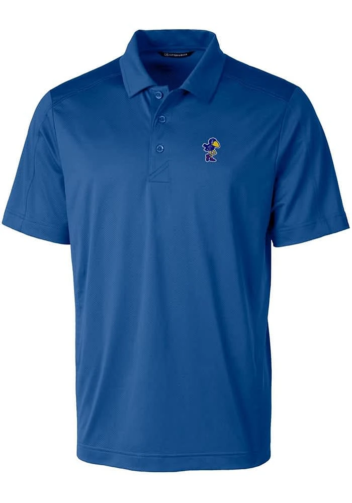 Cutter and Buck Kansas Jayhawks Mens Prospect Textured Short Sleeve Polo