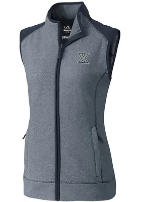 Cutter and Buck Xavier Musketeers Womens Navy Blue Cedar Park Vest