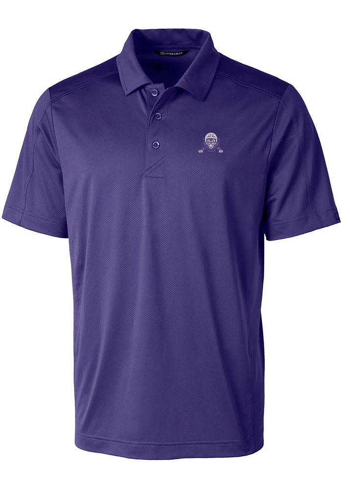 Mens Northwestern Wildcats Purple Cutter and Buck Prospect Textured Short Sleeve Polo Shirt