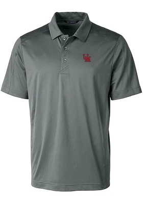 Cutter and Buck Ole Miss Rebels Mens Grey Vault Prospect Short Sleeve Polo