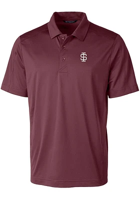 Cutter and Buck Southern Illinois Salukis Mens Prospect Textured Short Sleeve Polo