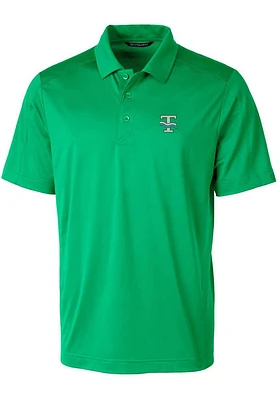 Cutter and Buck Tulane Green Wave Mens Kelly Prospect Textured Short Sleeve Polo