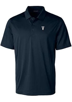 Cutter and Buck Villanova Wildcats Mens Navy Blue Prospect Textured Short Sleeve Polo