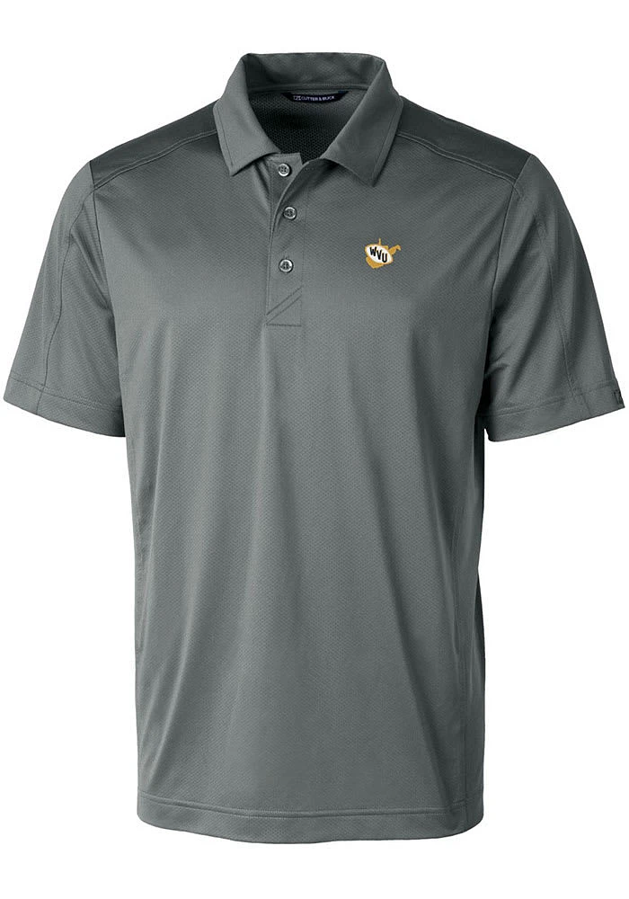 Cutter and Buck West Virginia Mountaineers Mens Prospect Textured Short Sleeve Polo
