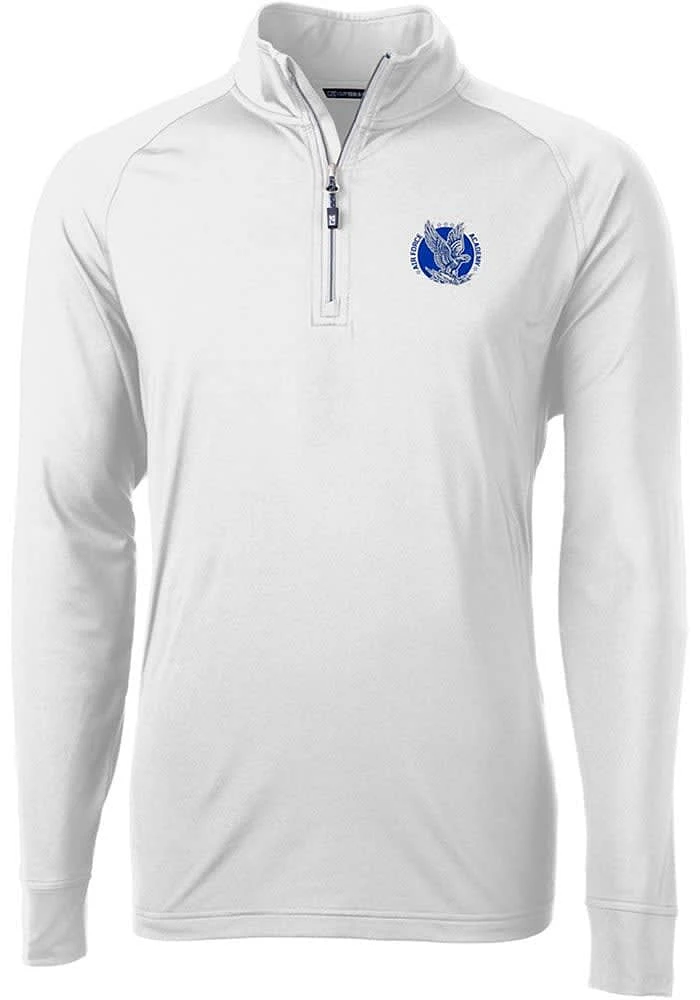 Cutter and Buck Air Force Falcons Mens Adapt Eco Knit Long Sleeve Qtr Zip Pullover