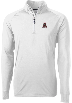 Cutter and Buck Alabama Crimson Tide Mens White Vault Adapt Eco Knit Long Sleeve Qtr Zip Pullover