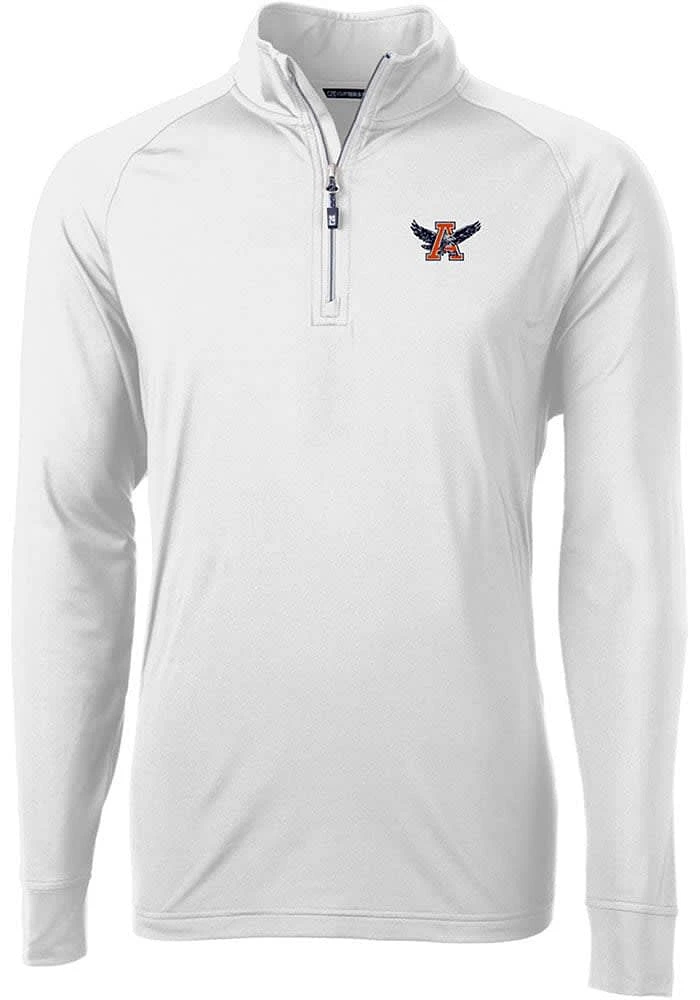 Cutter and Buck Auburn Tigers Mens Vault Adapt Eco Knit Long Sleeve Qtr Zip Pullover