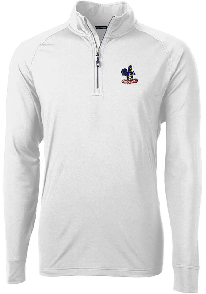 Cutter and Buck Delaware Fightin' Blue Hens Mens Adapt Eco Knit Long Sleeve Qtr Zip Pullover