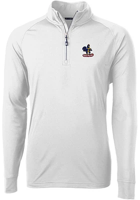Cutter and Buck Delaware Fightin' Blue Hens Mens Adapt Eco Knit Long Sleeve Qtr Zip Pullover