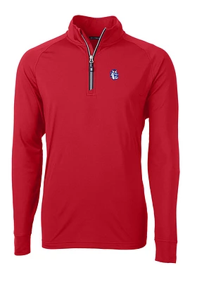 Cutter and Buck Fresno State Bulldogs Mens Vault Adapt Eco Knit Long Sleeve Qtr Zip Pullover