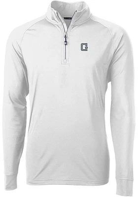 Cutter and Buck Georgetown Hoyas Mens Vault Adapt Eco Knit Long Sleeve Qtr Zip Pullover