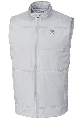 Cutter and Buck Southern University Jaguars Mens White Stealth Hybrid Quilted Windbreaker Vest B..