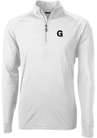 Cutter and Buck Gonzaga Bulldogs Mens White Vault Adapt Eco Knit Long Sleeve Qtr Zip Pullover