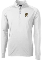 Cutter and Buck Grambling State Tigers Mens White Adapt Eco Knit Long Sleeve Qtr Zip Pullover
