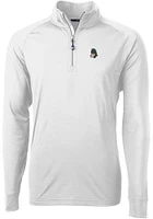 Cutter and Buck Michigan State Spartans Mens White Vault Adapt Eco Knit Long Sleeve Qtr Zip Pullov..