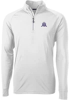 Mens Northwestern Wildcats White Cutter and Buck Vault Adapt Eco Knit Qtr Zip Pullover