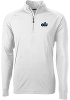 Cutter and Buck Old Dominion Monarchs Mens White Adapt Eco Knit Long Sleeve Qtr Zip Pullover