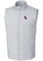 Cutter and Buck Ole Miss Rebels Mens White Stealth Hybrid Quilted Windbreaker Vest Big Tall ..