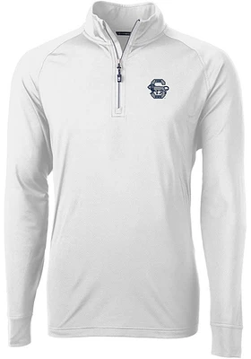 Cutter and Buck Penn State Nittany Lions Mens White Vault Adapt Eco Knit Long Sleeve Qtr Zip Pullo..