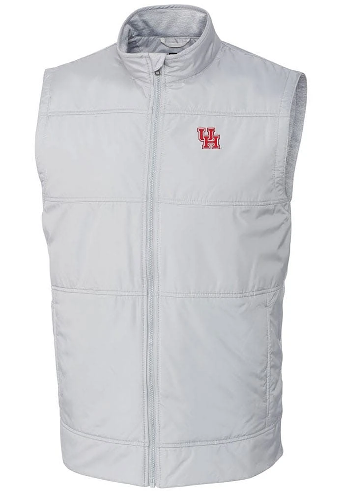 Cutter and Buck Houston Cougars Mens White Stealth Hybrid Quilted Windbreaker Vest Big Tall ..
