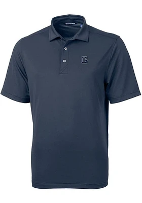 Cutter and Buck Georgetown Hoyas Mens Navy Blue Vault Virtue Eco Pique Short Sleeve Polo